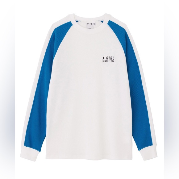 X-GIRL bicolor thermal long sleeve raglan tee - Picture 5 of 8